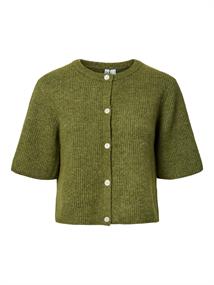 PCSILLY SS O-NECK KNIT CARDIGAN NOOS BC sphagnum