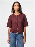 PCSILLY SS O-NECK KNIT CARDIGAN NOOS BC tawny port