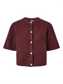 PCSILLY SS O-NECK KNIT CARDIGAN NOOS BC tawny port