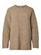PCTINA LS O-NECK KNIT NOOS greige