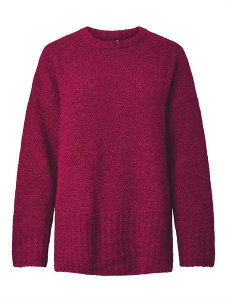 PCTINA LS O-NECK KNIT NOOS raspberry radiance