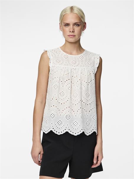 PCVILDE SL TOP WVN NOOS bright white