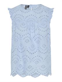 PCVILDE SL TOP WVN NOOS cashmere blue