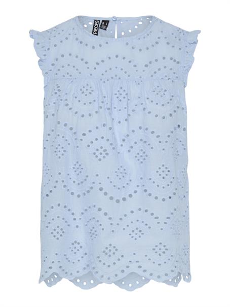 PCVILDE SL TOP WVN NOOS cashmere blue