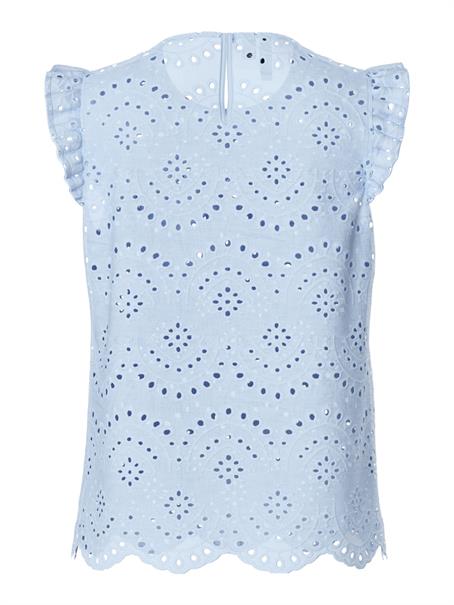 PCVILDE SL TOP WVN NOOS cashmere blue