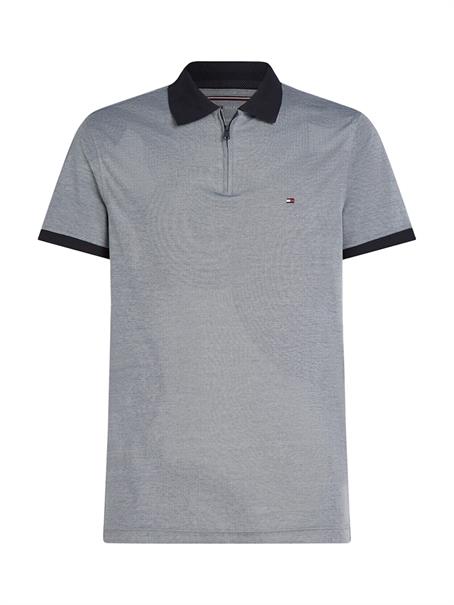 Performance Regular Fit Zip Oxford Polo Shirt desert sky - white