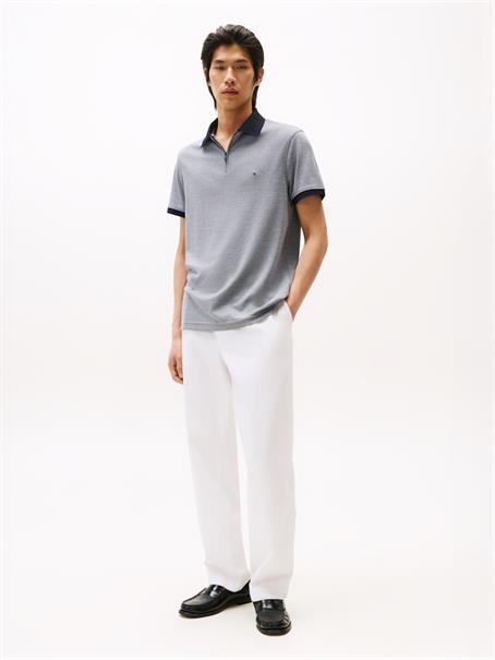 Performance Regular Fit Zip Oxford Polo Shirt desert sky - white