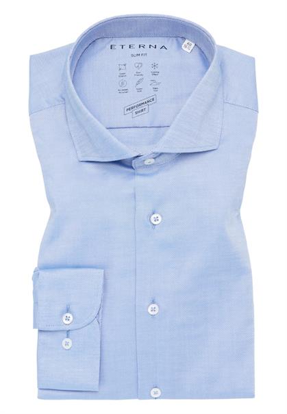 Performance Shirt Natté-Stretch Langarm mittelblau