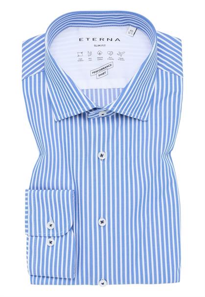 Performance Shirt Twill Langarm mittelblau