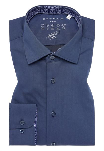 Performance Shirt Twill-Stretch Langarm navy