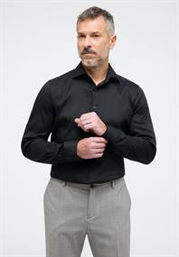 Performance Shirt Twill-Stretch Langarm schwarz