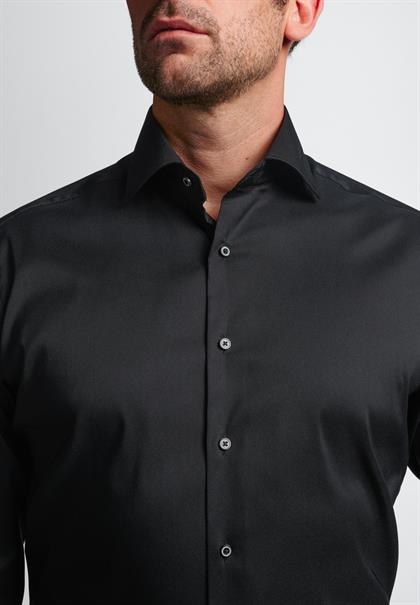 Performance Shirt Twill-Stretch Langarm schwarz