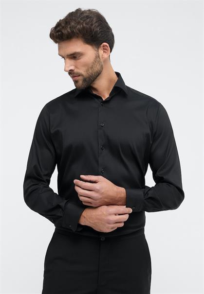 Performance Shirt Twill-Stretch Langarm schwarz