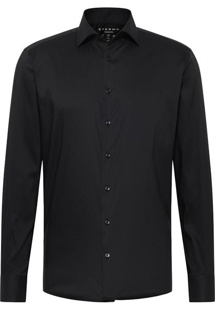 Performance Shirt Twill-Stretch Langarm schwarz