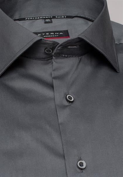 Performance Shirt Twill-Stretch Langarm silber