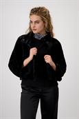 Persianer-Fake-Fur-Jacke schwarz