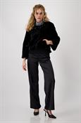 Persianer-Fake-Fur-Jacke schwarz