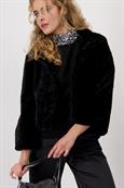 Persianer-Fake-Fur-Jacke schwarz