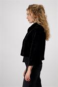 Persianer-Fake-Fur-Jacke schwarz