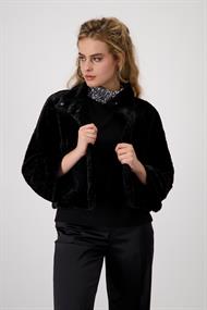 Persianer-Fake-Fur-Jacke schwarz