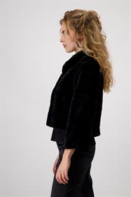 Persianer-Fake-Fur-Jacke schwarz