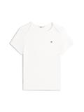 Picot Trim Slim Jersey T-Shirt ecru