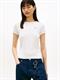Picot Trim Slim Jersey T-Shirt ecru