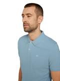 Piqué Poloshirt aus Baumwolle calm cloud blue