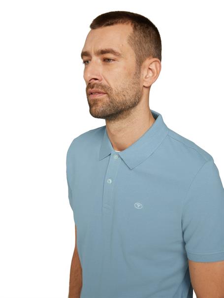 Piqué Poloshirt aus Baumwolle calm cloud blue