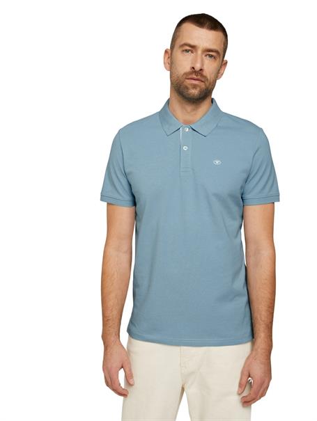 Piqué Poloshirt aus Baumwolle calm cloud blue