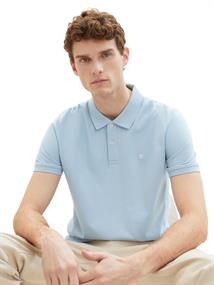 Piqué Poloshirt aus Baumwolle washed out middle blue