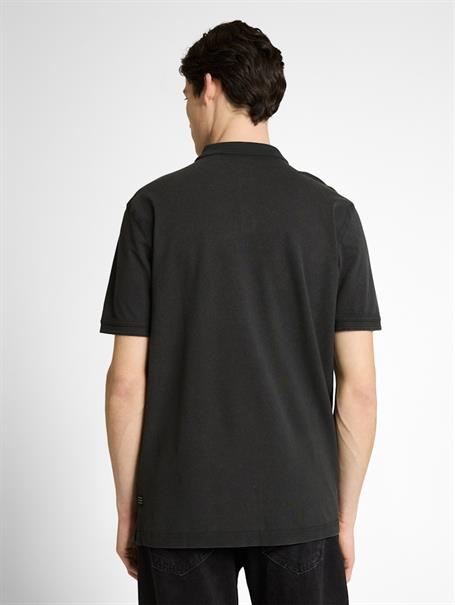 Piqué Poloshirt im Washed Look black