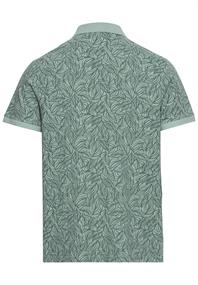 Piqué Poloshirt mit floralem Allover-Print aqua green