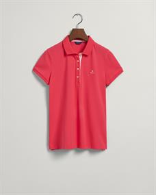 Piqué Poloshirt mit Kontrastkragen magenta pink