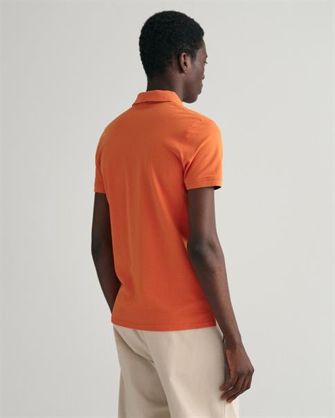 Piqué Poloshirt mit Kontrastkragen pumpkin orange