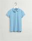 Piqué Poloshirt mit Kontrastkragen waterfall blue