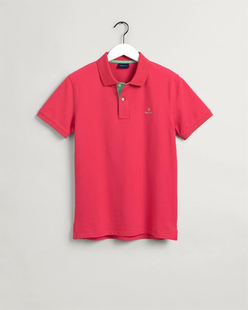Piqué Poloshirt mit Kontrastkragen watermelon pink