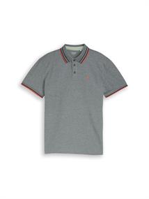 Piqué Poloshirt mit Logo-Print greyish green two tone pique