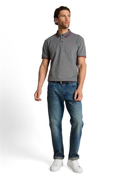 Piqué Poloshirt mit Logo-Print greyish green two tone pique