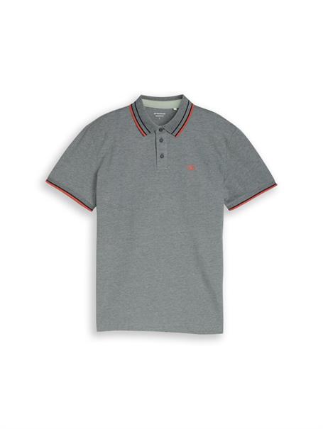 Piqué Poloshirt mit Logo-Print greyish green two tone pique