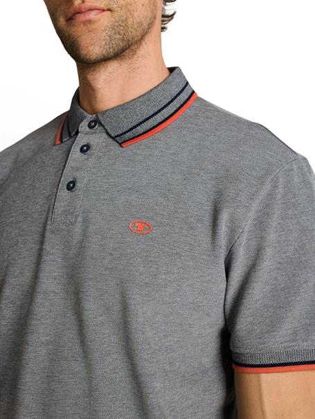Piqué Poloshirt mit Logo-Print greyish green two tone pique