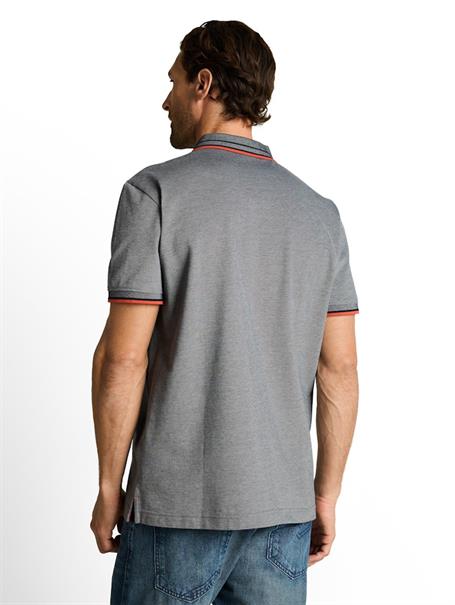 Piqué Poloshirt mit Logo-Print greyish green two tone pique