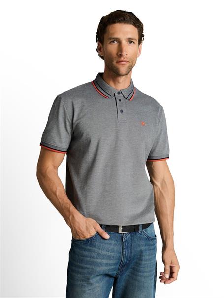 Piqué Poloshirt mit Logo-Print greyish green two tone pique