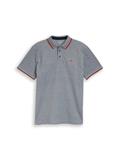 Piqué Poloshirt mit Logo-Print navy white two tone pique
