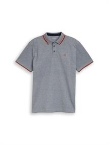 Piqué Poloshirt mit Logo-Print navy white two tone pique