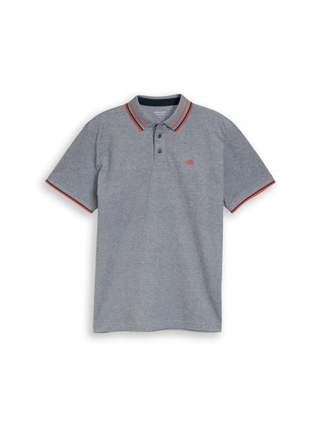 Piqué Poloshirt mit Logo-Print navy white two tone pique
