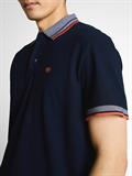 Piqué Poloshirt mit Logo-Print sky captain blue
