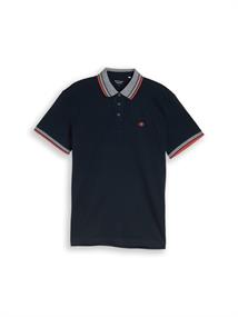 Piqué Poloshirt mit Logo-Print sky captain blue