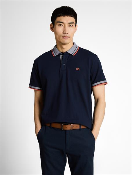 Piqué Poloshirt mit Logo-Print sky captain blue