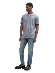 Piqué Poloshirt mit Stehkragen dark blue two tone